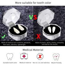 5 件装吸血鬼牙齿吸血鬼獠牙吸血鬼獠牙假牙角色扮演派对道具万圣节派对獠牙饰品白色恐怖假牙饰品化妆舞会配饰礼物 - 彩色 - 查看 6