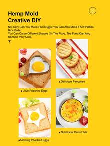 1 pieza Anillo para panqueques de huevo, anillo para huevos con forma de dibujos animados, herramienta de freír huevos de acero inoxidable grueso, molde para huevos escalfados, molde para desayuno con forma de amor DIY, creativo molde para freír huevos, modelo para panqueques de papa - Multicolor - Ver 8