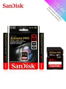 SANDISK SanDisk Extreme PRO SDXC UHS-1 Card 64GB 128GB 256GB SDXC V30 A2 Top Speed Bigger SD Card Speed Up To 200MB/S USH-1 Support For Camera Car DV SLR
