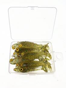 20 Peças Iscas de Pesca Macias Simulando Cauda de Peixe Pequeno 5cm 1,2g, Dourado Luminoso e Rosa, Adequado para Perca de Água Doce, Baixio, Acessórios para Pesca no Mar