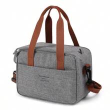 1pc Portable Tin Foil Insulation Lunch Bag For Women Men Girls Thermal Insulated Lunch Box Tote Cooler Handbag Waterproof Shoulder Bag Bento Pouch Office Food Storage Bags With Adjustable Shoulder Strap Gray Ice Bag Perfect For Office School Camping BBQWomanLunch Box BagLadiesSchool Supplies Stuff Accessories Bag For School School Accessories School Stuff