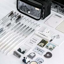 1个装，【产品仅含铅笔盒，不含场景图片配件】2024新款透明笔袋，多层收纳袋，带折叠扣，非常漂亮的笔盒，可放大容量文具盒，非常适合办公室和在校学生，深受女生喜爱 - 彩色 - 查看 3