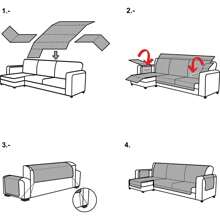 Ecommerc3 Chaise Longue Sofa Cover Right Arm Backrest 280 Cm - Chaise Longue Sofa Cover With Pockets 100% Made In Spain - màu xanh lá - Xem 10
