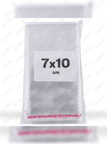 GRUPO CARNAVALLIA Ciento de Bolsas Transparentes de Celofán Bolsas de Plástico con Pegamento y sin Pretina con Cinta Adhesiva 100 piezas Para Decoración Empaquetar Excelente Presentación para Embalaje - 7x10 - Ver 11