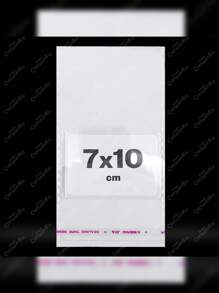 GRUPO CARNAVALLIA Ciento de Bolsas Transparentes de Celofán Bolsas de Plástico con Pegamento y sin Pretina con Cinta Adhesiva 100 piezas Para Decoración Empaquetar Excelente Presentación para Embalaje - 7x10 - Ver 10