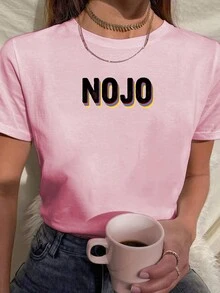 Baby Look Women's T-Shirt Funny Phrases Disgust Various Colors 100% Cotton - Màu Hồng baby - Xem 1