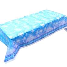 Snowflake Tablecloth Birthday Party Supplies Disposable Plastic Snowflake Table Cover Blue And White For Winter Wonderland Theme Birthday Party Decorations, - Multicolor - View 5