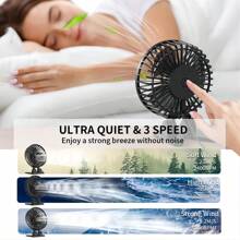 USB Desk Fan, Mini Fan Portable, 3 Speeds Desktop Table Cooling Fan, Plug In Power Fan, Rotation Strong Wind, Quiet Personal Small Fan For Home Desktop Office Travel Bedroom