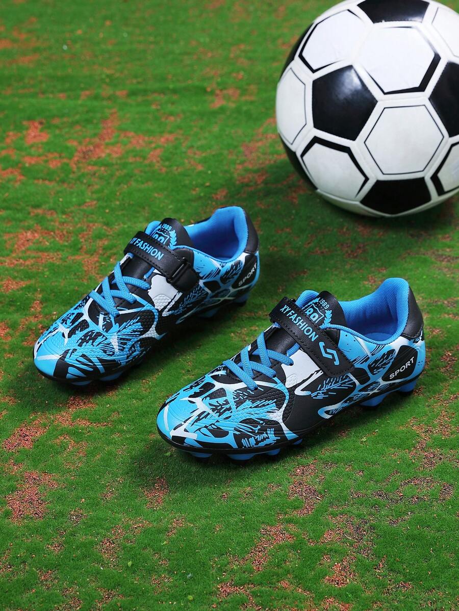 Unisex Youth Long Studs TPU Sole Grass Field Anti-Kick Football Shoes, Rubber Sole For Daily Training & Professional Soccer Shoes