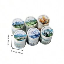 1 Roll Removable 4 Season Landscape Decoration Scrapbooking DIY Sticker Tape For Journal, Album - Multicolor - View 2