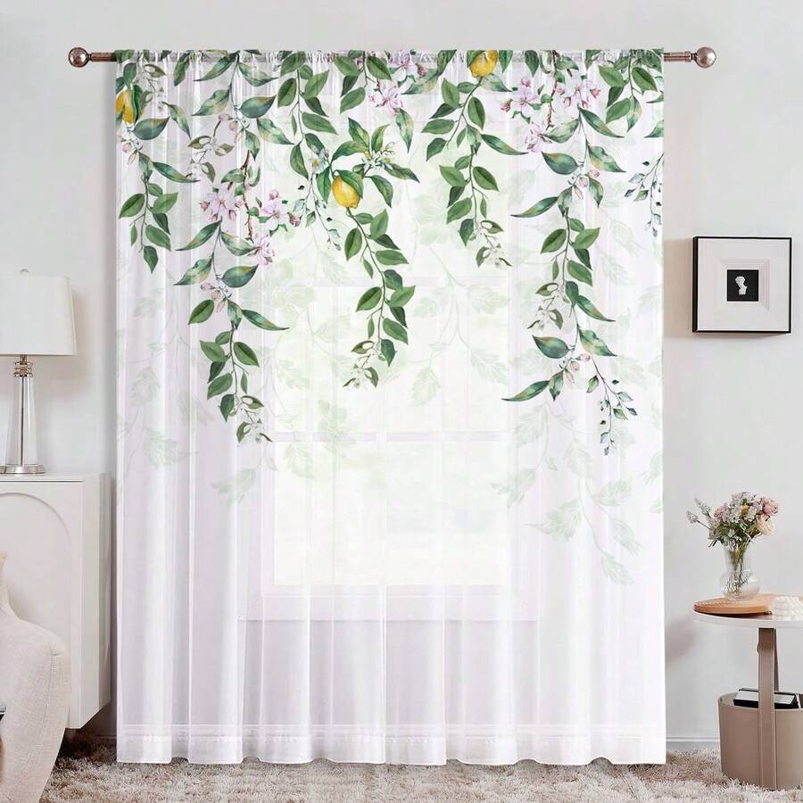 1 Rèm in hoa chanh tươi mát, tăng thêm cảm giác mùa xuân cho trang trí nhà của bạn - Nhiều màu - Xem 1