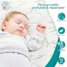 Colchón de Cuna de Bebé 70x100 | Funda de Bambú Impermeable y Transpirable | Hecho en México | 18 Certificaciones Internacionales Colchones Dorm® - Verde Oliva - Ver 4