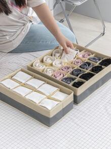 1PC Gray Beige Patchwork Underwear Divider Organizer, Non-Woven Sock Organizer, Wardrobe Underwear, Bra, Socks, Tie, Scarf Organizer, Wardrobe Drawer Storage Decorations Decor Festival Decor Room Decor Home Decor Decor Bedroom Decor Dress Pants Shoes Jeans Boots Skirt - Gray and Beige Color Matching - View 5