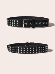 Punk Style Belt, Rivet Decorated Waist Belt Halloween Summer, School Fall, Autumn, Halloween - Multicolor - View 12