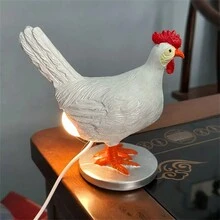 1pc Chicken Butt-Shaped LED Lamp, Cute Rooster Resin Desk Decor, Creative Small Table Light For Home, Party, Holiday Gift - Chicken Type - View 7