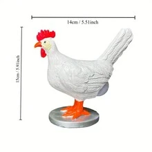 1pc Chicken Butt-Shaped LED Lamp, Cute Rooster Resin Desk Decor, Creative Small Table Light For Home, Party, Holiday Gift - Chicken Type - View 3