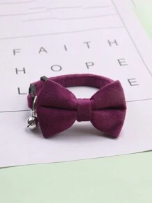 Collar para gato con campana, corbata de moño para gato, collar de terciopelo para mascotas, collar ajustable para gatitos, collar pequeño para perros para bodas y fiestas de cumpleaños - Multicolor - Ver 7