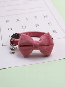 Collar para gato con campana, corbata de moño para gato, collar de terciopelo para mascotas, collar ajustable para gatitos, collar pequeño para perros para bodas y fiestas de cumpleaños - Multicolor - Ver 8