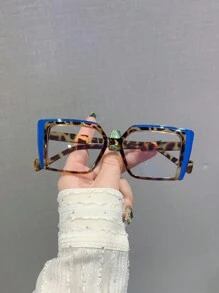 1pc Women's Fashionable Square Eyeglass Frame, Glasses, Face-Flattering, Skin-Enhancing