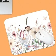 1pc Small Floral Mouse Pad For Laptop/Computer Office Use