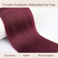 Ponytail Extension, 36 Inch Long Straight Drawstring Ponytail Synthetic Hairpieces Fake Pony Tails Natural Soft Clip In Hair Extension Ponytail For Women - Burgundy - View 3