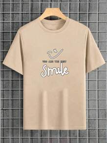 Camiseta informal de hombre con estampado floral suelto Verano camisa de moda y cómodo Camisetas de hombre - Albaricoque - Ver 4