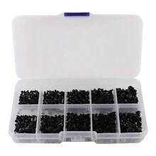 250-500 piezas/set Tornillos de cabeza plana de tipo Phillips M2 M2.5 M3 KM, Set de tornillos para portátil y computadora, tornillos pequeños - Negro - Ver 5