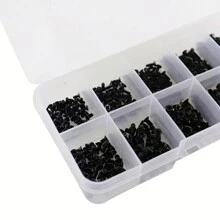 250-500 piezas/set Tornillos de cabeza plana de tipo Phillips M2 M2.5 M3 KM, Set de tornillos para portátil y computadora, tornillos pequeños - Negro - Ver 6