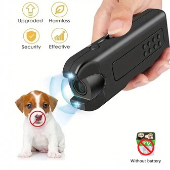 Ultrasonic Dog Chaser, Portable Dog Repellent Device, Dog Anti-Barking Device, Dog Bark Control Handheld With LED Light