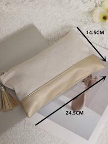 1pc Personalized Makeup Bag, Custom Zipper Pouch, Bridesmaid Gift, Bridal Party Gift, Personalized Bachelorette Gift,Makeup Bag, Monogram Canvas Bag,Custom Cosmetic Bag To Match Tote,Travel Jewelry Pouch For Women