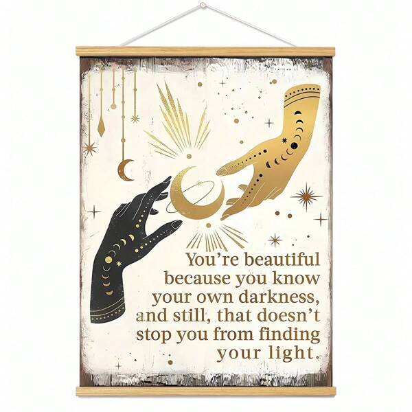 BAEMEFLE 1/2 piezas de arte de pared religioso estilo bohemio y brujería - Decoración de habitación gótica y brujeril - Citas inspiradoras y positivas para mujeres - Regalos alentadores, Arte en lienzo con marcos, para decoración de oficina, hogar, dormitorio, sala de estar, decoración de pared, amor, Día de San Valentín