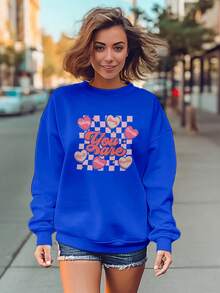 You Are Cute Heart GOLA 1188 Fluxo FX Moletom Blouse - 寶藍色 - 查看 3