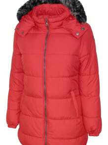 Women's Hooded Jacket With Plush Hat Roosevelt51 - 紅色 - 查看 2
