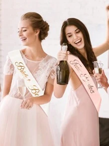 1 chiếc khăn quàng cổ "Bride To Be" màu vàng hồng dành cho tiệc cưới, tiệc độc thân - Nhiều màu - Xem 1