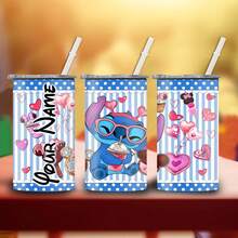 1 cái 12oz được cá nhân hóa có hoa văn khâu dễ thương được in đôi tường cách nhiệt, chống rò rỉ, cốc cà phê bằng thép không gỉ có thể tái sử dụng có nắp và ống hút, thích hợp cho sữa, cà phê, sinh tố, nước trái cây và đồ uống, tuyệt vời cho sinh nhật, Giáng sinh, cắm trại và trở lại trường học - Đầy màu sắc - Xem 2
