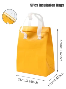 5 peças Sacola Térmica Descartável Não Tecida, Sacola de Presente Portátil, Suprimentos de Decoração para Festa de Aniversário, Festa Familiar e Feriados, Suprimentos Multiuso para Embrulho de Presentes - Multicolorido - Visão 11