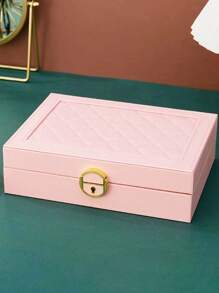 1 Piece Lockable Storage Box, Multi-Layer Pearl Treasure Box With Lock, Double-Layer Drawer Style PU Leather Jewelry Box, Lockable Ring, Earring, Bracelet, Necklace Jewelry Storage Box With Lock, Elegant Lockable Double-Layer Jewelry Box - Earring And Ring Manager, Portable Gift Solution With Lock Double-Layer Jewelry Storage Box, Can Store Earrings, Rings, Watches, Bracelets And Other Accessories, Organize And Store, Holiday Gifts, Give To Exquisite Friends, Double-Layer Lockable Jewelry Box - Manager For Rings, Necklaces And Accessories Decorations Autumn Decor Festival Decor Room Decor Home Decor Fall Decor Bedroom Decor