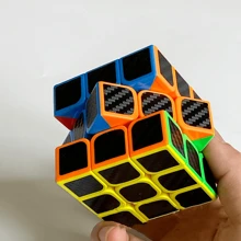 1pc Solid Color 3x3x3 Magic Cube Carbon Fiber Stress Relief Puzzle Toy - Multicolor - View 1