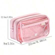 1个装，【产品仅含铅笔盒，不含场景图片配件】2024新款透明笔袋，多层收纳袋，带折叠扣，非常漂亮的笔盒，可放大容量文具盒，非常适合办公室和在校学生，深受女生喜爱 - 彩色 - 查看 11