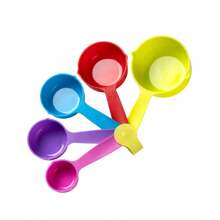 5 piezas/10 piezas Tazas y cucharas de medir, herramientas de medición de cocina de colores para hornear - Multicolor - Ver 10