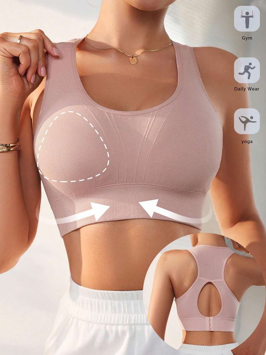 1入中空彈性高的無縫運動胸罩，為女性提供瑜伽/健身服裝支撐