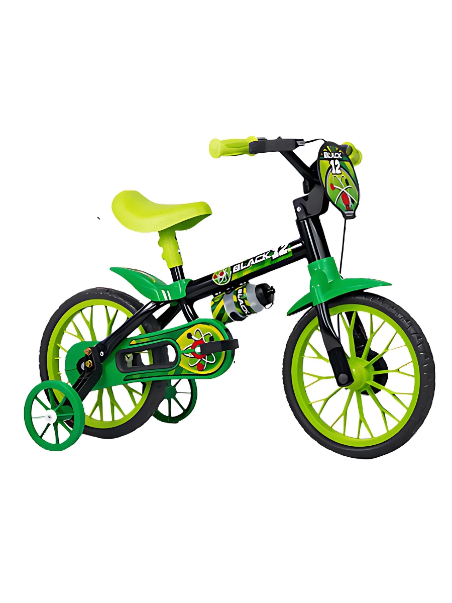 Children's Bicycle 12 Rim With Wheels Green And Black Model