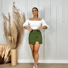 Women Shorts - xanh quân đội - Xem 3