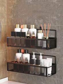 1pc Wrought Iron Storage Rack, Bathroom Towel Rack Storage Rack, Perforation-Free Bathroom Tool Hook, Toiletries Storage Rack, Wall Storage Rack, Tripod Storage Device Bathroom Accessories Bathroom Tools Bathroom - Multicolor - View 3