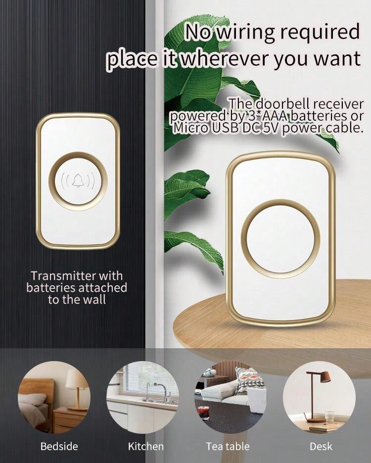 Intelligent Wilreslee BatteryOperated Doorbell Outdoor Call Bell 300