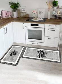 [Surdimensionné] 1 pièce Tapis de sol de cuisine - Tapis de cuisine anti-fatigue pour l'automne et l'hiver, confortable pour se tenir debout - Imperméable, facile à nettoyer, ensemble de tapis de cuisine épais antidérapants, convient pour la maison, le bureau, l'évier, la buanderie