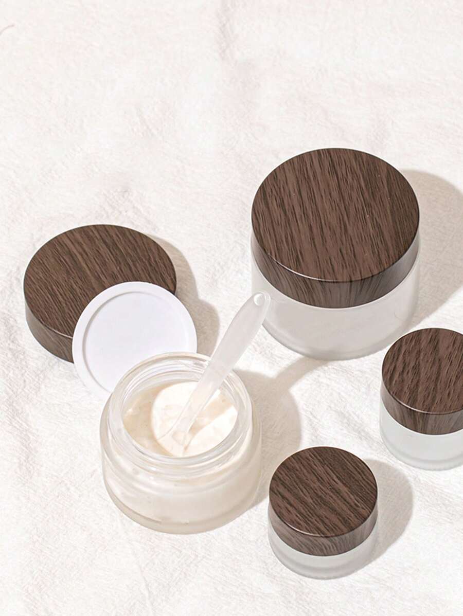 1pc Refillable Glass Lotion Bottle With Sealing Dispenser, Suitable For Eye Cream, Face Mask, Cosmetics And More - Multicolor - View 1