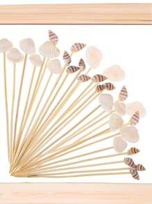 40 件/50 件/100 件一次性白色贝壳鸡尾酒签海螺手工牙签竹串用于开胃菜水果三明治、食物签牙签适用于夏季夏威夷派对鲁奥海滩假期 - 彩色 - 查看 8