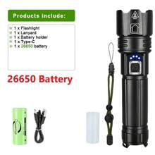 paweinuo Most Powerful LED Flashlight USB Rechargeable Torch Light High Power Flashlight Tactical Lantern Long Shot Hand Lamp For Camping - Black - View 11