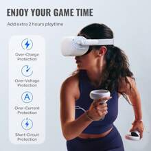 5000mAh Rechargeable Battery Pack For Quest 2 Accessories/Meta Quest 2 Pro Headset, Lightweight And Portable VR Extended Power Compatible With Quest 2 With Meta Quest 3 - White - View 7